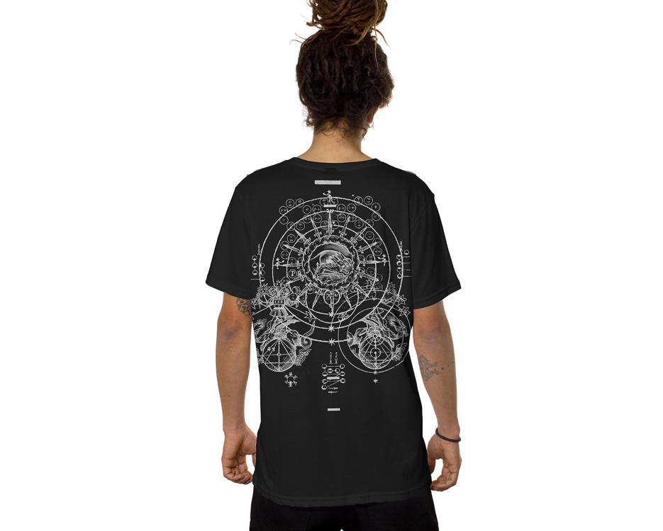 black psychedelic men t-shirt